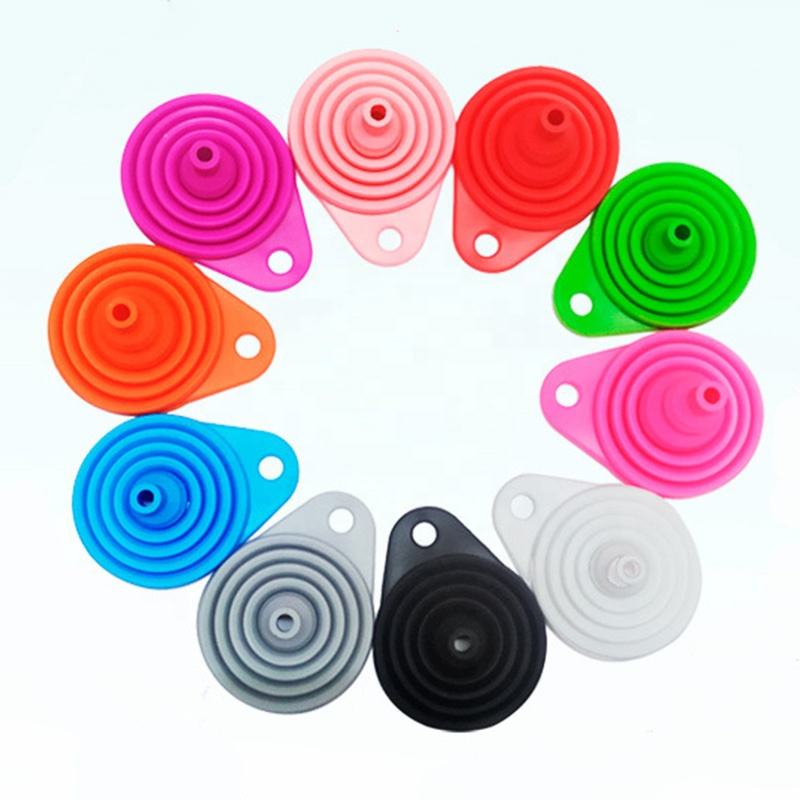 Collapsible Silicone Kitchen Funnel pack of 3 – Food-Grade, Heat Resistant & Space-Saving for Liquids, Oil, Jars & Bottles