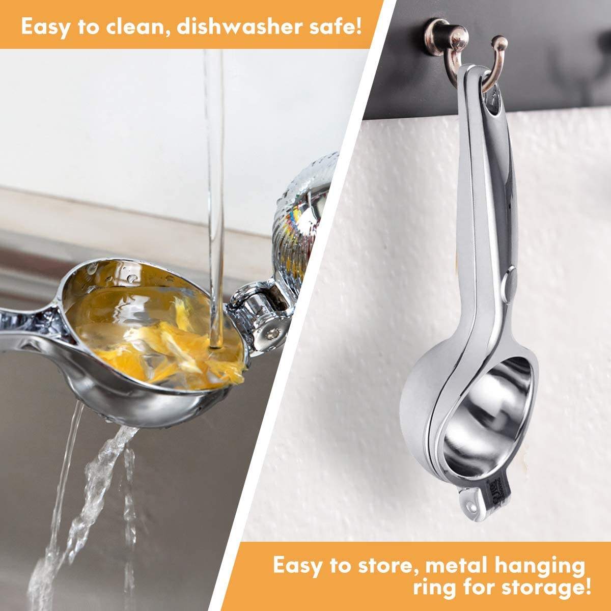 lemon squeezer, citrus juicer, manual juicer, lime squeezer, stainless steel lemon juicer, kitchen gadget, lemon press.