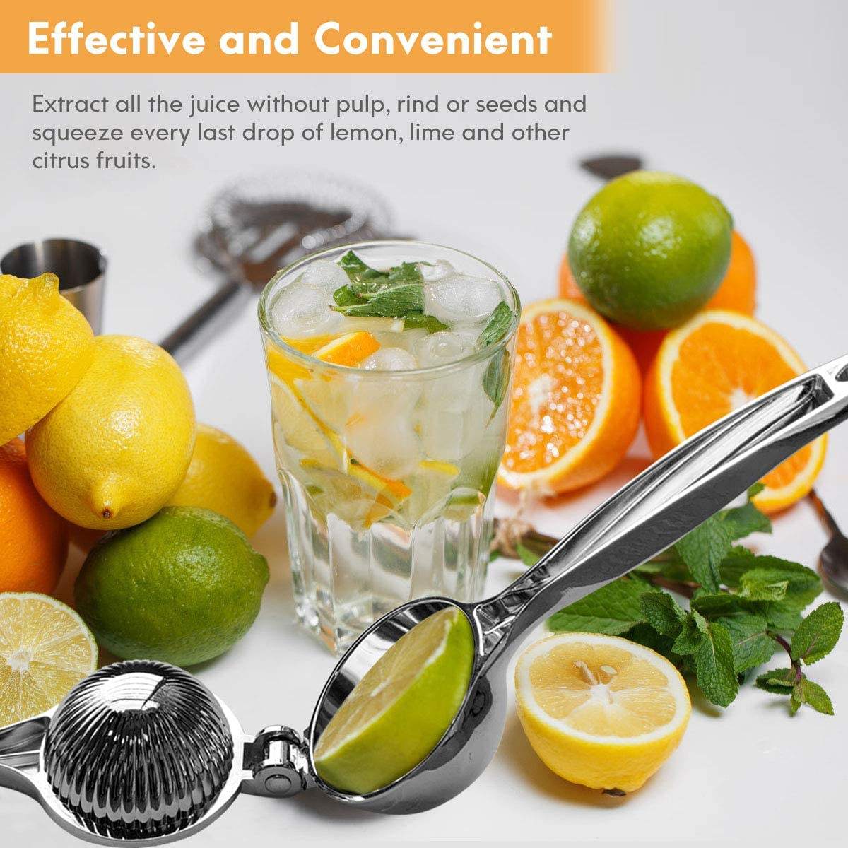 lemon squeezer, citrus juicer, manual juicer, lime squeezer, stainless steel lemon juicer, kitchen gadget, lemon press.